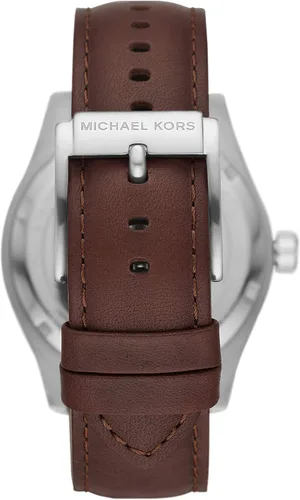 Vista 3 de Michael Kors Layton Reloj de cuero con fecha de tres manos