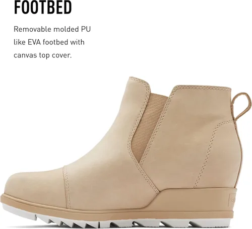 Vista 4 de Sorel - Botas cortas hasta el tobillo para mujer Evie, piel de ante impermeable, suela de cuña