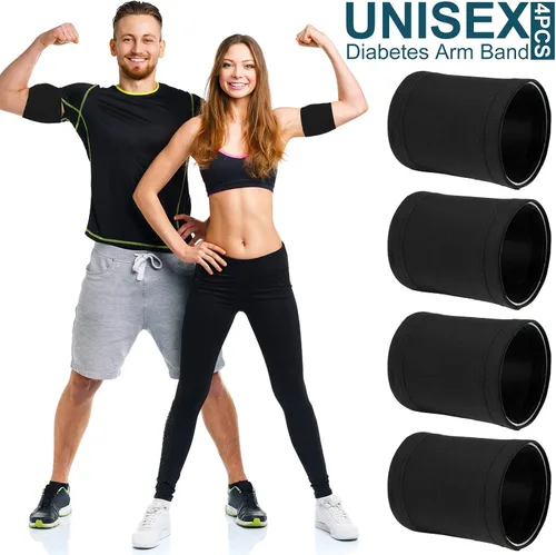 Vista 4 de 4 piezas de funda para sensor de diabetes, lavable, reutilizable, para suministros para diabéticos, para suministros para diabéticos, deportes
