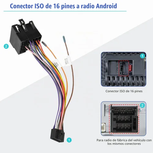Vista 4 de Radio Stereo Wiring Harness Adapter Replacement for Hyundai Kia Conector de radio de 36 pines, arnés de cable estéreo ISO de 16 pines compatible