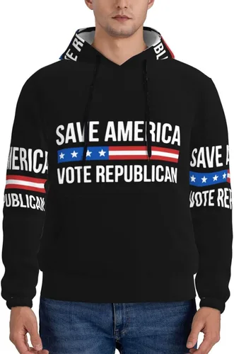 Vista 3 de KADEUX Save America Vote Republicano Sudaderas Hombres Mujeres Sudaderas Unisex Sudadera con capucha