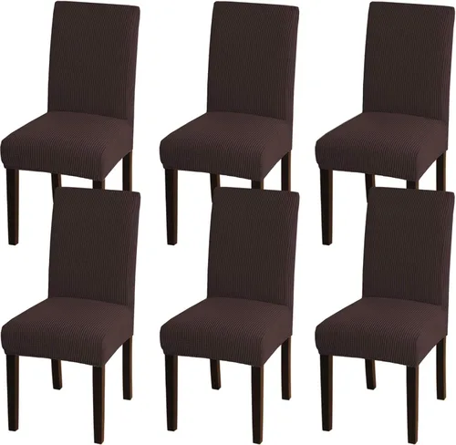 Vista 40 de Turquoize - Juego de 2 fundas elásticas para sillas de comedor, fundas lavables removibles para sillas de comedor, fundas de asiento para sillas