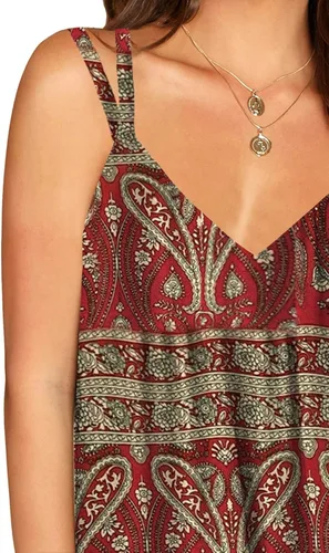Vista 2 de Soesdemo Dressy - Camiseta sin mangas para mujer, estilo casual, con diamantes de imitación, con tirantes delgados, cuello en V, sin mangas