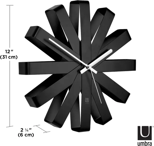 Vista 3 de Umbra - Reloj de pared en bandas