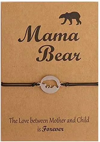 Vista 3 de KunBead - Juego de pulseras para madre e hija a juego, diseño de oso de mamá