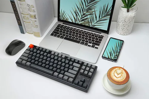 Vista 3 de Keychron K8 Tenkeyless Teclado mecánico inalámbrico para Mac Bluetooth RGB retroiluminación multitarea tipo C con cable TKL Gaming Keyboard