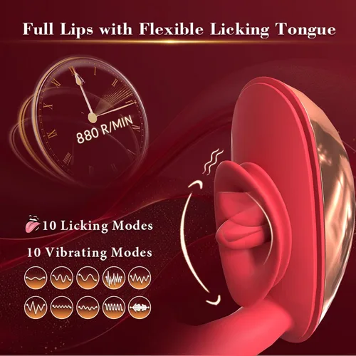 Vista 3 de Vibrador de punto G con estimulador de clítoris lamiendo la lengua, juguetes sexuales para mujeres adultas, vibradores flexibles de clítoris