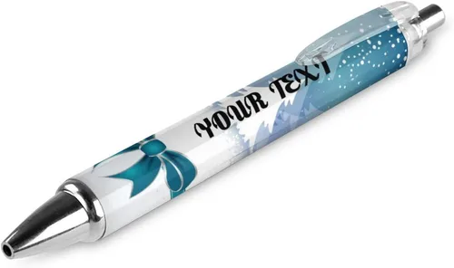 Vista 23 de Bolígrafos personalizados con estampado de leopardo negro y azul con punta de lápiz capacitivo, bolígrafos grabados personalizados con nombre