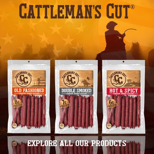 Vista 6 de Palitos de carne Wagyu Americano Yellowstone de Cattleman's Cut, 0.9 onzas (paquete de 20)