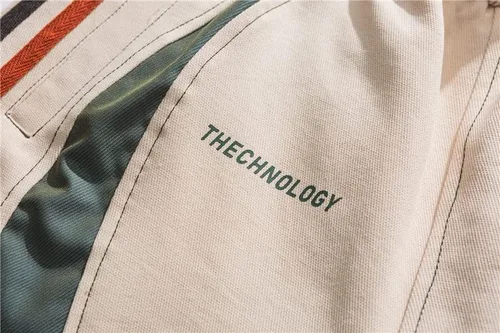 Vista 4 de Aelfric Eden Pantalones cortos deportivos de retazos para hombre de los años 90, con múltiples bolsillos, cintura elástica, estilo cargo, pantalones