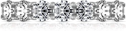 Vista 6 de Tienda Essentials Anillo de plata de ley con 7 piedras hecho con circonita cúbica de elementos infinitos (anteriormente colección Tienda)