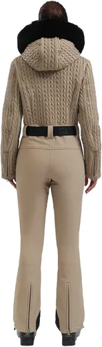 Vista 73 de GSOU SNOW Traje de esquí para mujer, traje de nieve delgado de una pieza, chaqueta de nieve, impermeable, resistente al viento, deportes al aire