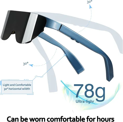 Vista 5 de Gafas AR/XR-VILINE - Lentes inteligentes para videojuegos, pantalla de video, ajuste de miopía, lentes de sol de brillo 1800, FHD adaptados