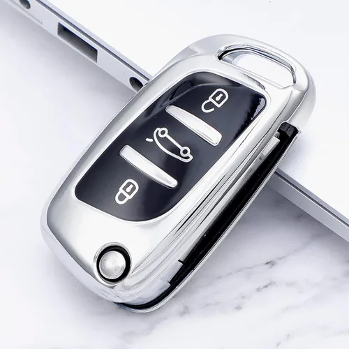 Vista 4 de EAUSO Carcasa protectora de TPU para llave de coche, para Peugeot Citroen C1 C2 C3 C4 C5 DS3 DS4 DS5 DS6
