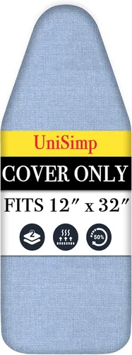 Vista 19 de UniSimp Funda y almohadilla para tabla de planchar de 15 x 54 pulgadas, algodón natural extra grueso, acolchado resistente a las manchas y a