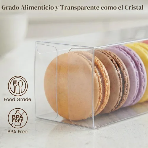 Vista 3 de VGOODALL 26 cajas transparentes de macarrón, cajas de regalo de plástico