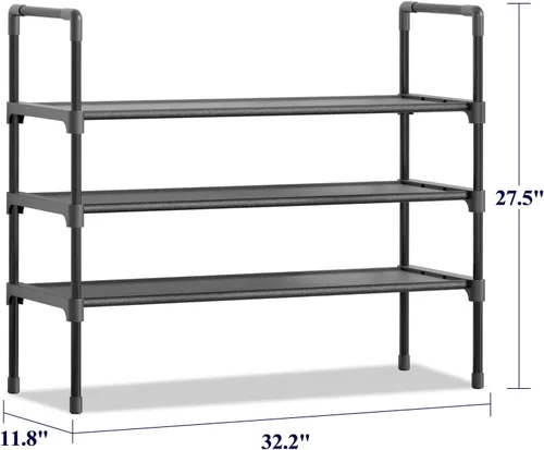 Vista 2 de Kitsure Zapatero para armario, organizador de zapatos, gran capacidad y ahorro de espacio, estante de zapatos para entrada, dormitorio, sala de Negro