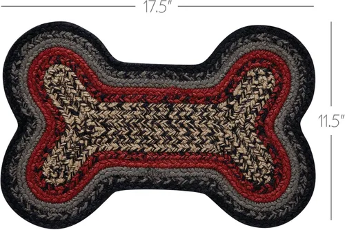 Vista 3 de VHC Brands Cumberland - Tapete de yute para interiores y exteriores, para perros, gatos, cocina, hueso pequeño, 11.5 x 17.5 pulgadas