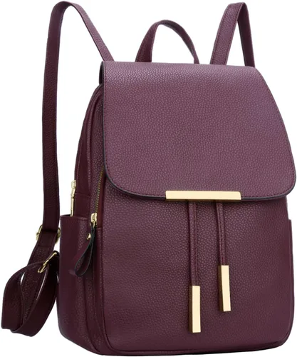 Vista 27 de KKXIU - Mochila de cuero de moda para mujeres y damas, bolsa de viaje y para el día, con correa para los hombros, A-Negro, Mediana, Mochila