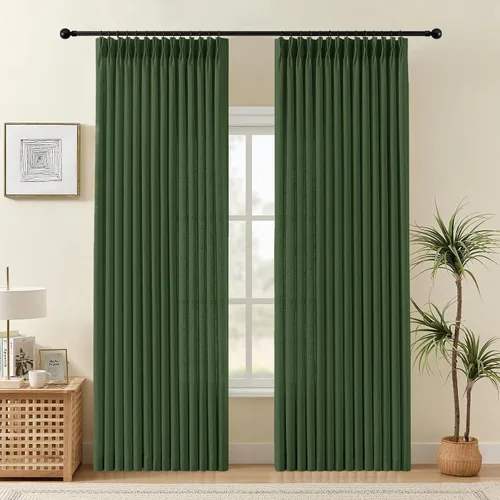 Vista 32 de Cortinas plisadas de lino semitransparentes de 96 pulgadas, filtrado de luz Natural