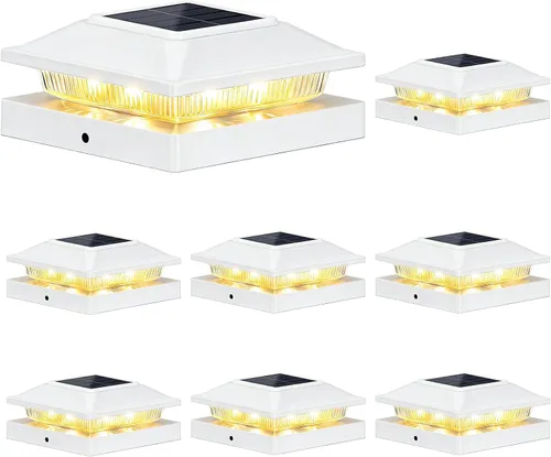 Vista 14 de Brightever Paquete de 6 luces solares para postes de 4 x 4, 3.5 x 3.5, luces solares para postes de valla, impermeables, para postes de vinilo