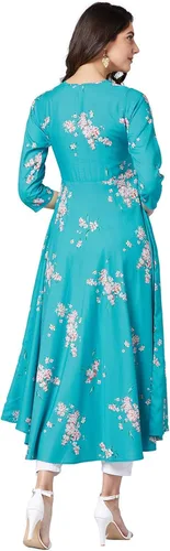 Vista 3 de Tissu Vestido de mujer estampado acampanado Kurta