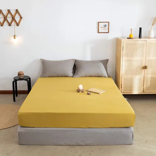 Vista 12 de FCLDESHOP Sábana bajera ajustable de algodón suave de color liso, protector de colchón antideslizante para habitación de huéspedes de hotel