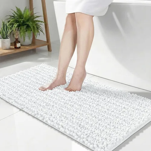 Vista 47 de Disolla Alfombra de baño pequeña, antideslizante, lavable, color beige, 17 x 24 pulgadas, súper absorbente, suave, alfombra de baño de felpilla