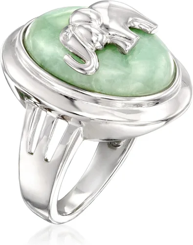 Vista 3 de Ross-Simons Jade Elephant Ring in Sterling Silver