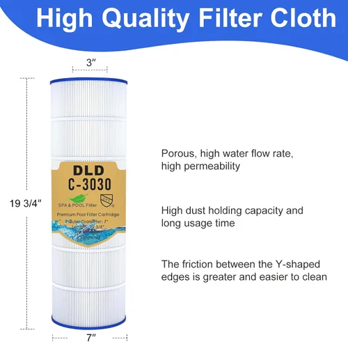 Vista 3 de DLD Cartucho de filtro de piscina C3030 de repuesto Hayward SwimClear C3030, C3020, C3025, Reemplazar Pleatco PA81, Hayward CX580XRE, Unicel C-7483L