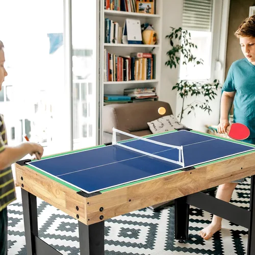Vista 8 de Giantex 10-in-1 Multi Game Table, Combo Game Table Set w/Hockey, Foosball Pool Ping-Pong Chess Cards Checkers Bowling, Shuffleboard, Backgammon
