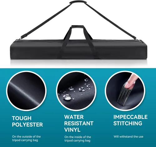 Vista 3 de Bolsa de transporte para trípode, funda de transporte de 25 pulgadas de largo para soportes de altavoces, soporte de luz/iluminación, postes