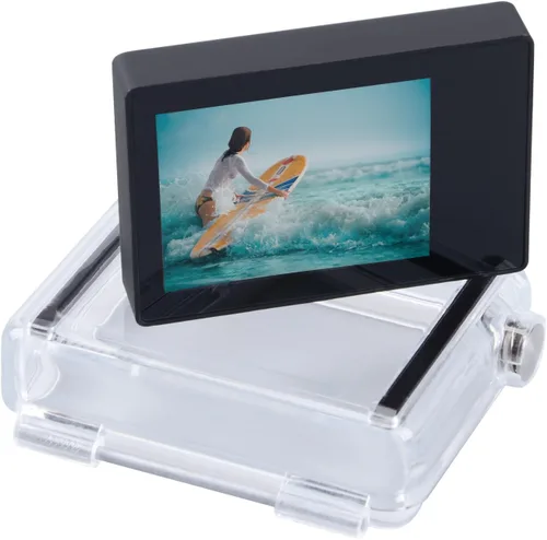 Vista 2 de Suptig Pantalla LCD de 2.0 pulgadas LCD BacPac pantalla no táctil para Gopro Hero 4 Hero 3+ Hero 3 Hero 2 con cubierta trasera impermeable