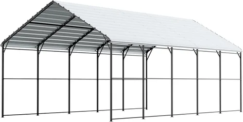Vista 41 de VEVOR Cobertizo Tienda de Almacenamiento Exterior Portátil Resistente de 6 x 8 x 7 pies, Refugio de Cochera Garaje Impermeable con Puerta Enrollable