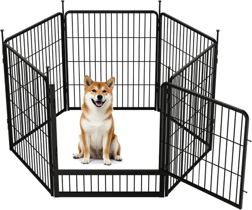 Vista 39 de SunsGrove - Cerca para perros para exteriores, corral resistente de 32 pulgadas con 2 paneles para perros pequeños y medianos, cerca de juego