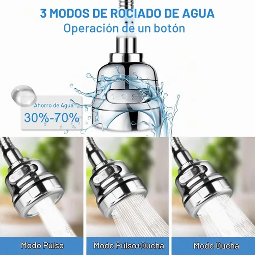 Vista 2 de Accesorio de rociador de grifo de cocina, extensor de grifo móvil