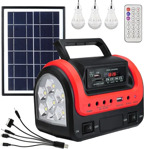 Vista 8 de Generador solar, estación de energía portátil con panel, fuente de banco de energía portátil con linterna, generador de emergencia alimentado por