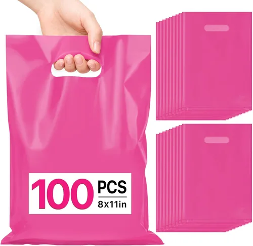 Vista 17 de ANZNKU 50 bolsas negras de recuerdo de fiesta, 8 x 11 pulgadas, bolsa de regalo para dulces de Pascua, joyas artesanales, bolsas de regalo