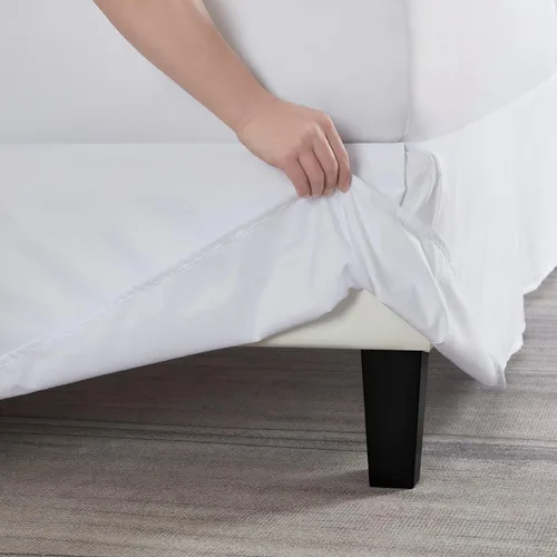 Vista 5 de Nestl Falda de cama individual blanca – Falda de cama de tamaño individual de 14 pulgadas de caída – Faldas de cama de microfibra cepillada – Falda