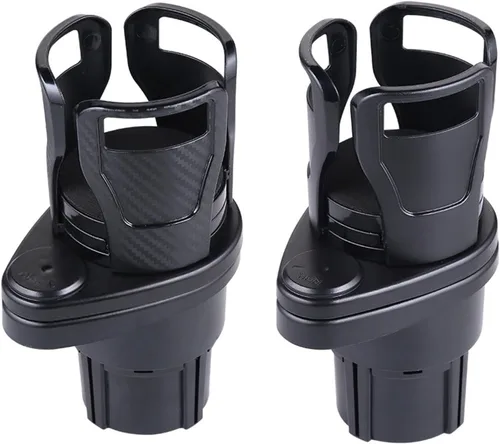 Vista 7 de Car Cup Holder Expander Adapter 2 in 1 Multifunctional 2 Cup Mount Extender 360 Rotating Bottles Drink Holder Car Gadget