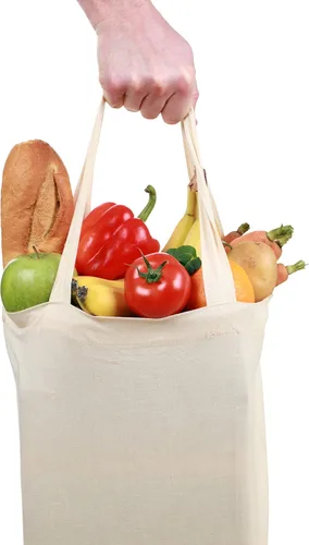 Vista 7 de GiftExpress Paquete de 12 bolsas de lona de color natural de 13 x 11 pulgadas de ancho, bolsas de manualidades, bolsas de comestibles (paquete de 12)