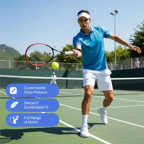 Vista 7 de Correa de apoyo de compresión para codo para tenis, alivio del dolor de codo de golfista, tendinitis, lesiones deportivas, 1 paquete Targeted