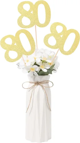 Vista 11 de Decoraciones de 50 aniversario NO 50, paquete de 10 centros de mesa de cumpleaños de 50 cumpleaños de doble cara con purpurina dorada para mesas Oro
