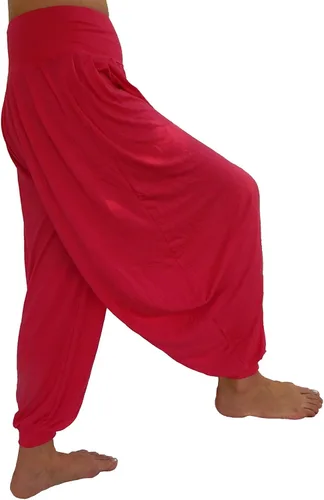 Vista 19 de Lovely Creations Pantalones holgados con cintura elástica y harem Aladdin para mujer