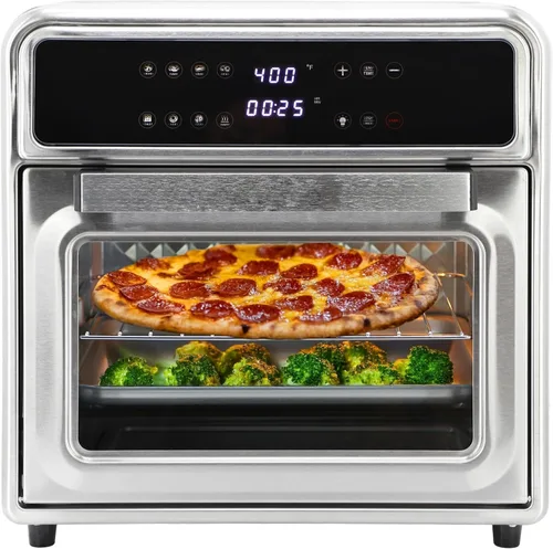 Vista 3 de Horno freidora de aire digital de acero inoxidable de 21.13 cuartos de galón, horno de convección multifunción con 4 elementos calefactores