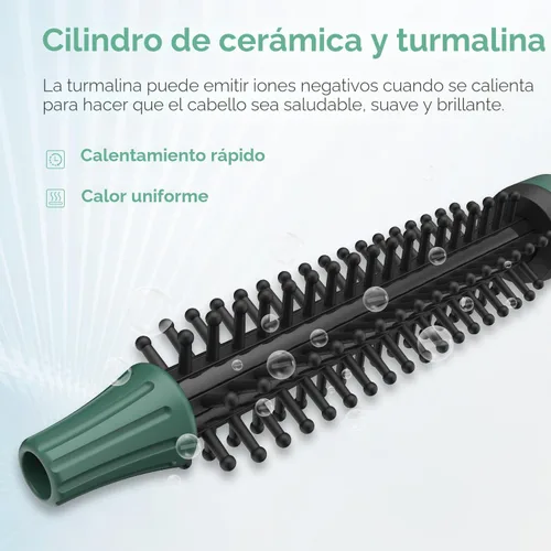 Vista 3 de BANGMENG Mini cepillo térmico redondo, cepillo de volumen de barril de 0.35 pulgadas para peinar con calor para cabello corto, delgado, rizado