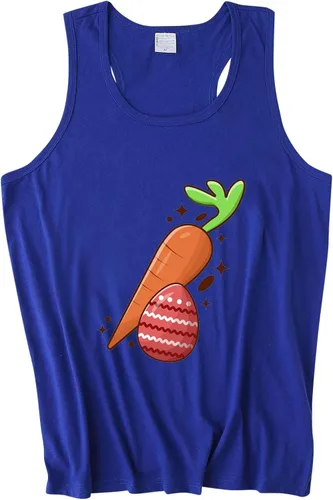 Vista 2 de Blusas elegantes con estampado de Pascua para mujer, cuello redondo, camiseta sin mangas elástica con temperamento