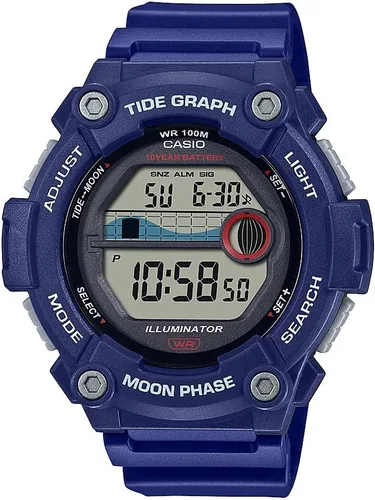 Vista 10 de Casio WS1300H Series Digital Watch 100 Meter Water Resistance LED Backlight 1/100 SEC Stopwatch Tide Graph Coundtown Timer LED Light