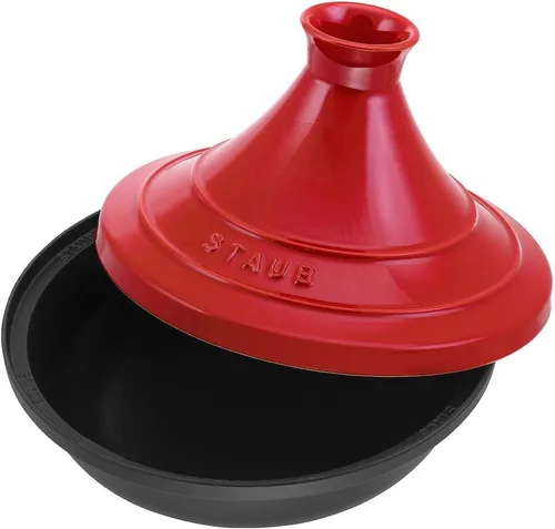 Vista 7 de STAUB – 327 – Tajine Hierro Fundido Rojo Cereza,11.0 x 11.0 x 7.9 in