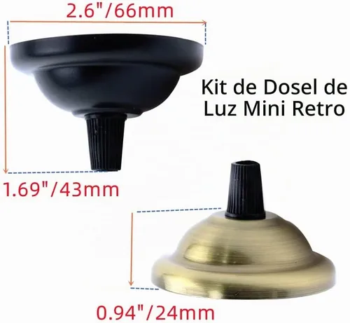 Vista 2 de Kit de 4 mini toldos de luz retro de 2.6 pulgadas de diámetro